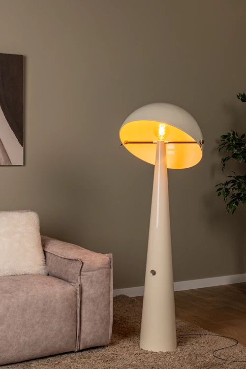 Lucide BARONE - Floor lamp - Ø 52,6 cm - 1xE27 - Cream | Vibes - atmosphere 1